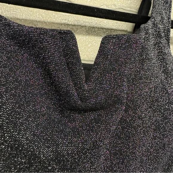 Popilust Black Silver Shimmer Bodysuit Shapewear L - Picture 5 of 8